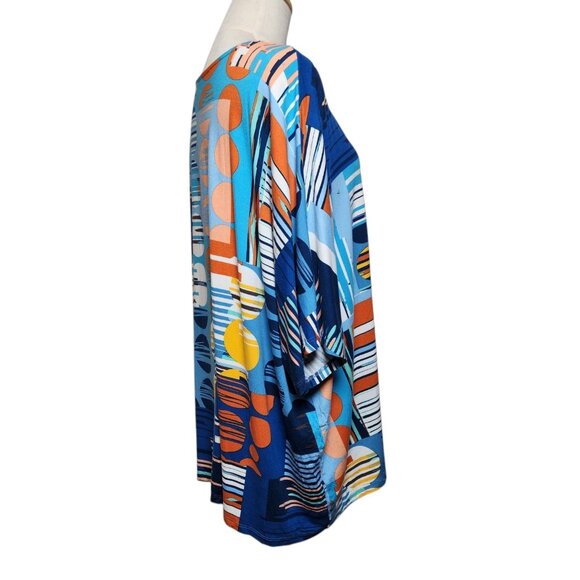 NorthStyle 3X Top Short Dolman Sleeve Colorful Abstract Print North Style - Picture 5 of 8